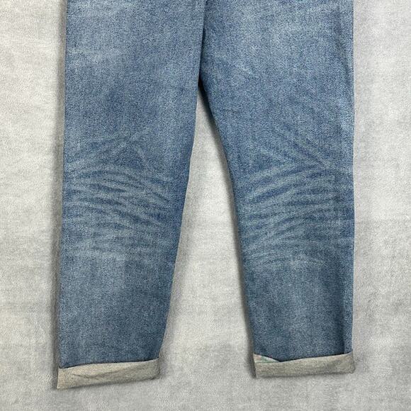 Madewell Jeans Womens 28 Blue Rail Straight Kaihara Denim Cuff Stretch Pockets - Picture 5 of 14